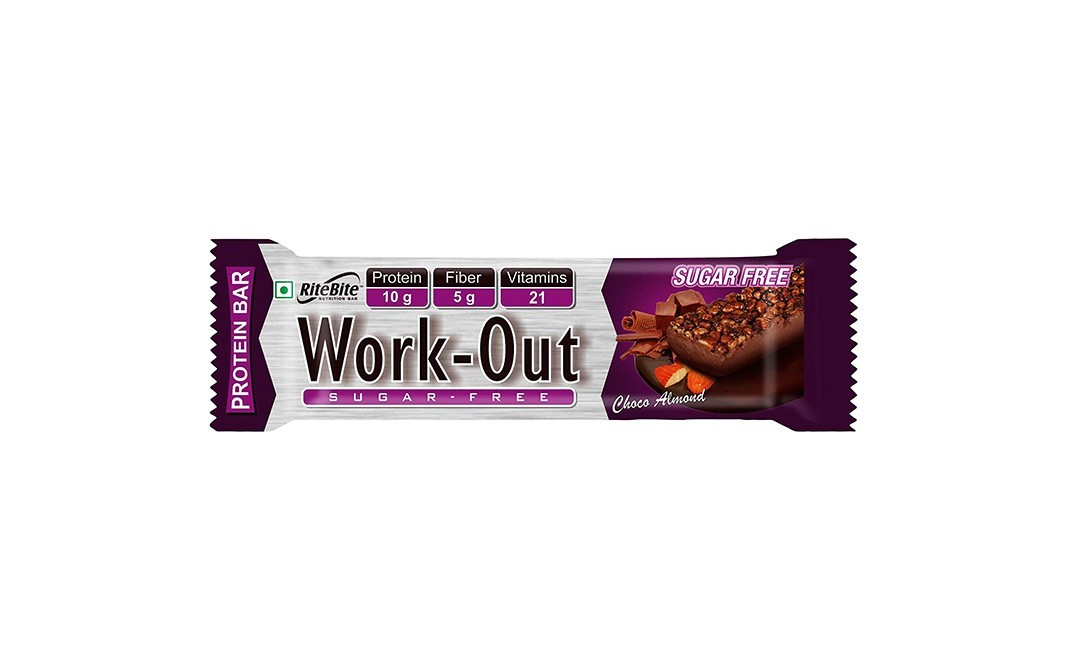 Ritebite Work-Out Choco Almond- Sugar Free   Pack  50 grams